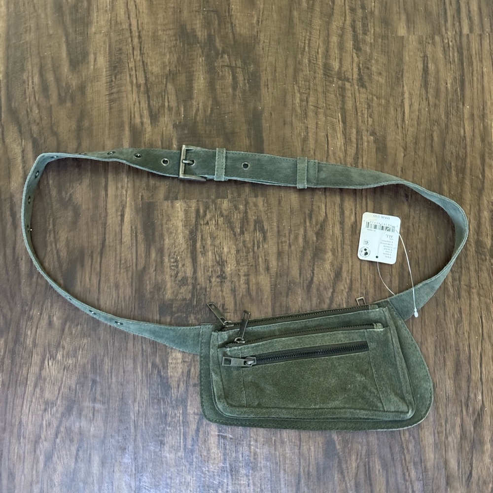 Free People Olive Green Suede Belt Bag - Picture 3 of 12